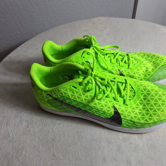 NWT Nike Zoom Rival Cross Country Shoes - Neon Green & Pewter Size 10.5 - Picture 3 of 6